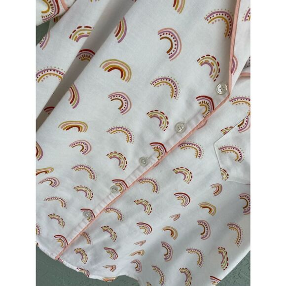 Ann Taylor Loft Sz M Rainbow Button Down Sleep Shirt - Picture 8 of 9